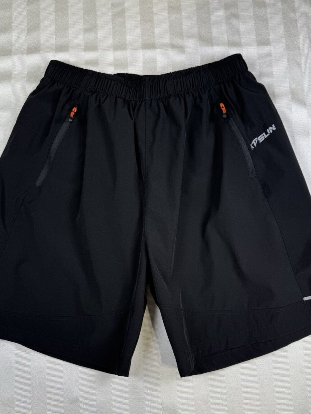 KPSUN Men’s Athletic Shorts Black Running Training Gym Lined Size Medium